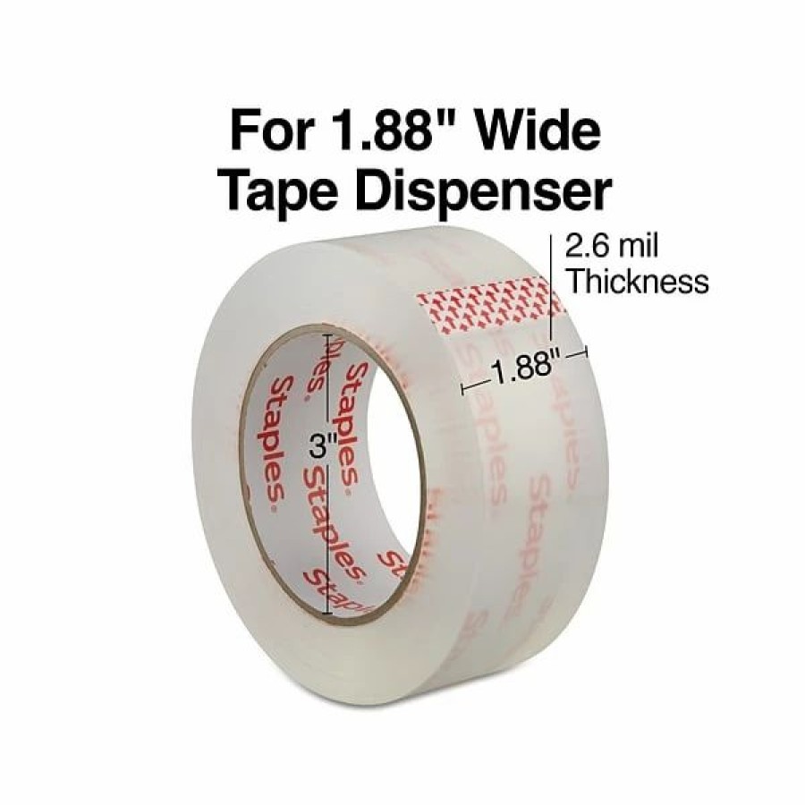 Packing Tape & Dispensers * | Staples Acrylic Tape Moving And Storage Packing Tape, 1.88 X 109 Yds, Clear, 6/Pack (St-A26-L6)