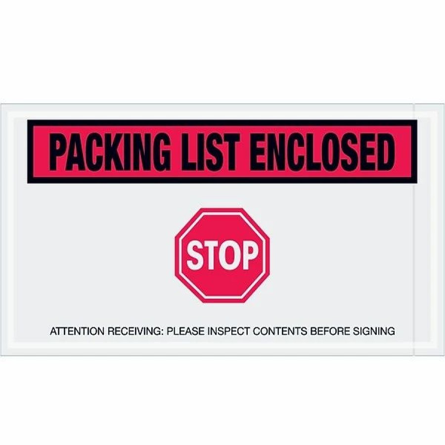 Filing Accessories * | Packing List Envelopes Tape Logic "Packing List Enclosed Stop" Envelopes, 5 1/2 X 10 , Red, 1000/Case (Pl492)