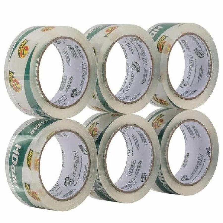 Packing Tape & Dispensers * | Acrylic Tape Duck Brand 1.88 In. X 54.6 Yd. Hd Clear Heavy Duty Packing Tape, Clear, 6-Pack (441962)