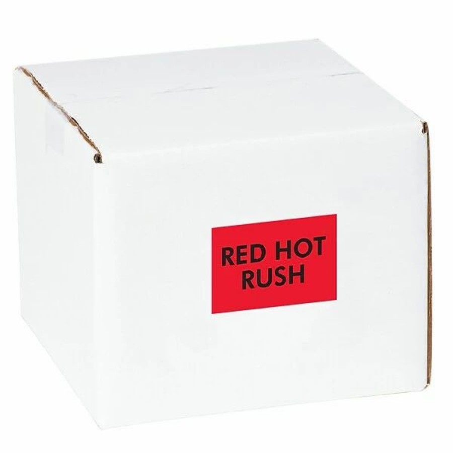 Filing Accessories * | Quill Brand "Red Hot Rush" Labels, Red/Black, 3 X 2 , 500/Rl