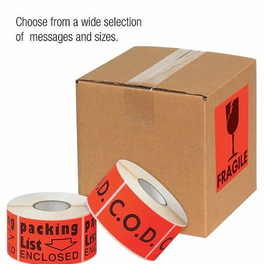 Filing Accessories * | Quill Brand "Red Hot Rush" Labels, Red/Black, 3 X 2 , 500/Rl