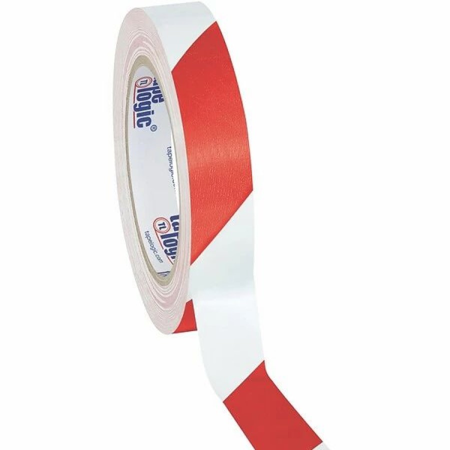 Tape * | Tape Logic Striped Vinyl Safety Tapes Tape Logic 1 X 36 Yds. Striped Vinyl Safety Tape, Red/White, 3/Pack