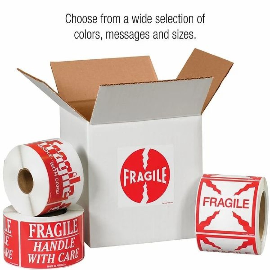 Filing Accessories * | Packaging Max Labels Tape Logic Fragile This Side Up Staples Shipping Label, 3 X 5 , 500/Roll