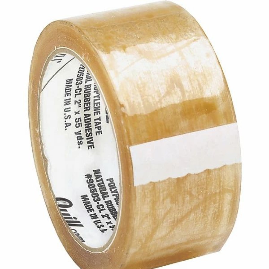 Packing Tape & Dispensers * | Packaging Tape Quill Brand Medium-Duty Natural Rubber Packing Tape; 2.3 Mil, 2 X 55 Yds., Clear, 6/Pack (A567/90503Cl)