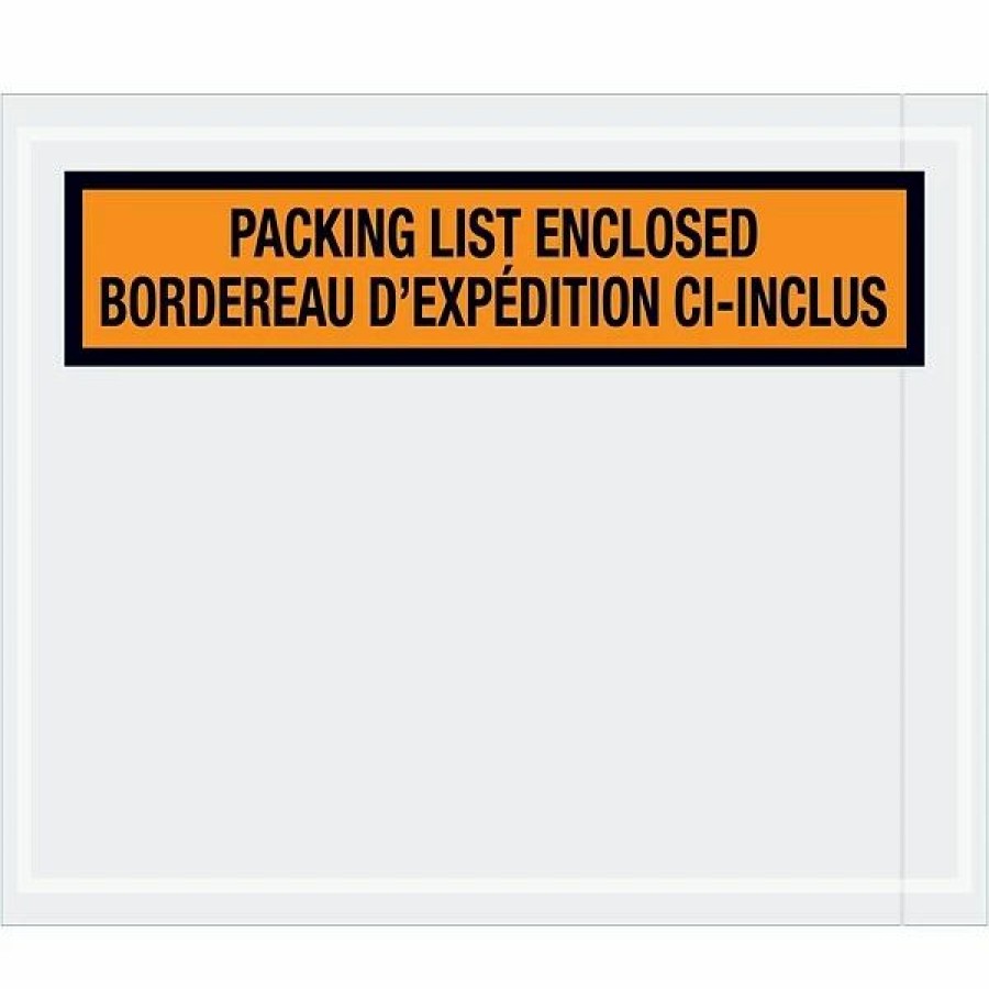 Filing Accessories * | Tape Logic Bilingual Packing List Envelopes, 4 1/2 X 5 1/2 , Orange, 1000/Case (Pl501)